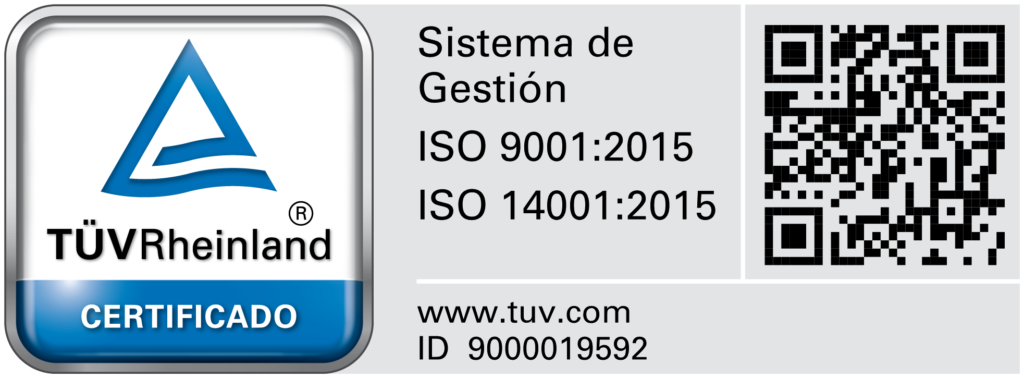 Certificat de sistema de gestió ISO 9001:2015 i 14001:2015